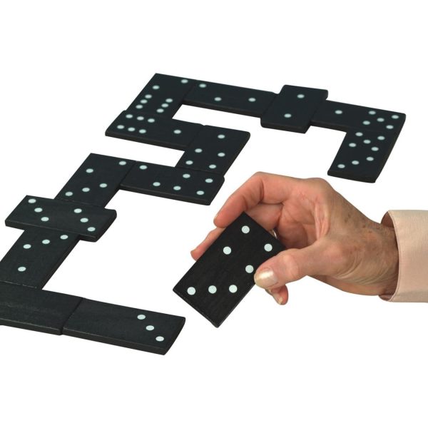 Jumbo  Six Domino Set. Includes 28, 1-3/4" x 3-1/4" x 1/4" Thick Wooden Dominoes, About 3X The Size of Standard Dominoes.
