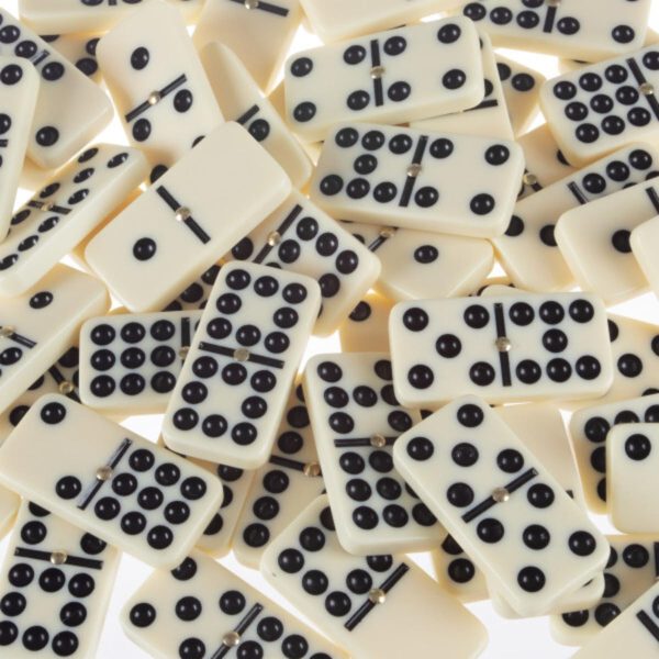 Dominoes Set- 28 Piece -Six Ivory Domino Tiles Set, Classic Numbers Table Game with Wooden Carrying/Storage Case by ! (2-4 Players) , Brown - Image 2
