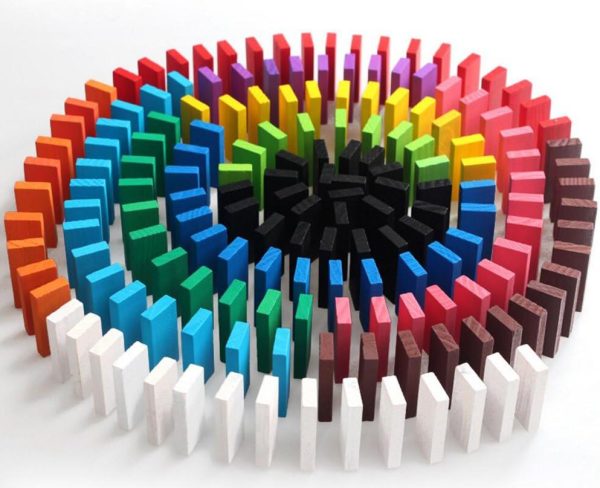 Wooden Dominos Blocks Set, Kids Game Educational Play Toy, Domino Racing Toy Game (240PCS) - Image 2