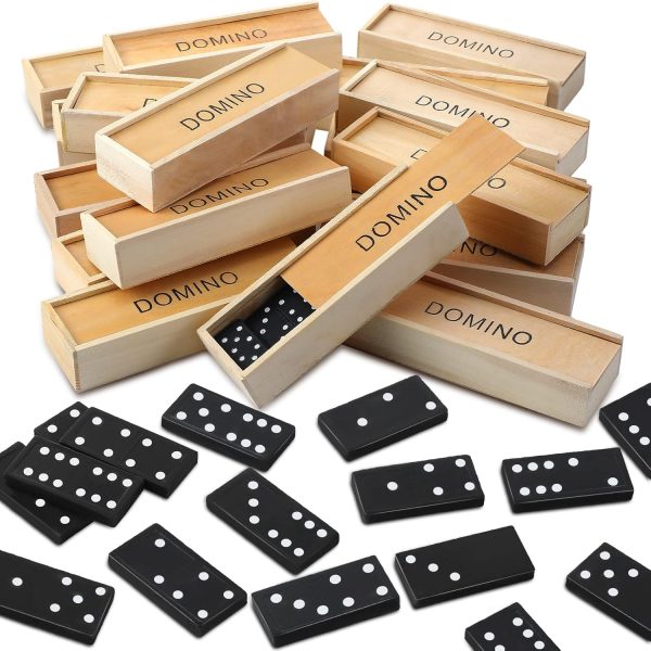 50 Pack Mini Dominoes Set Bulk Domino Party Favor Wooden Board Games  Six Dominos Game with Wood Case Classic Educational Toys Travel Leisure Time