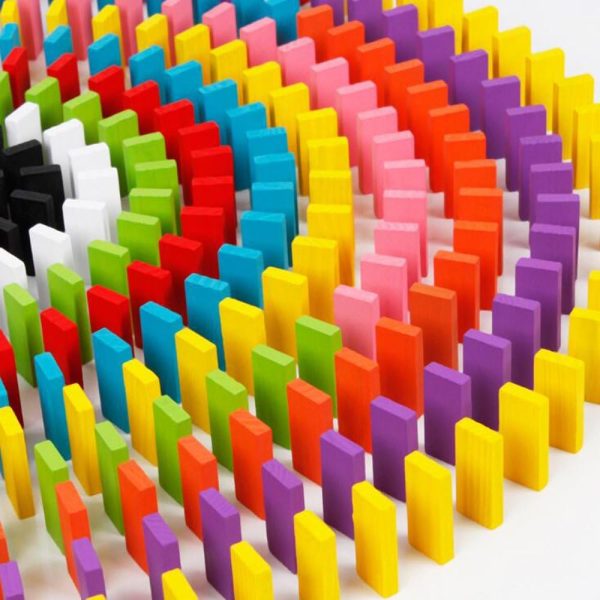 Wooden Dominos Blocks Set, Kids Game Educational Play Toy, Domino Racing Toy Game (240PCS)