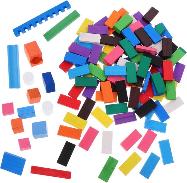 1Set Wooden Domino Building Blocks for Educational Set for Creative Stacking and Building for Party Board Games and Family Fun