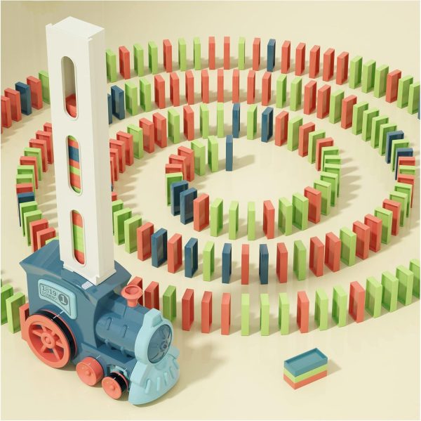Kids Games Domino Train Toys: 180PCS Automatic Stacking Creative Game 3+ Year Old -  Montessori Toy for Boys 4-6 - Summer Autistic Christmas Birthday Gifts 5 6 Toddler Girls Ages 4-8