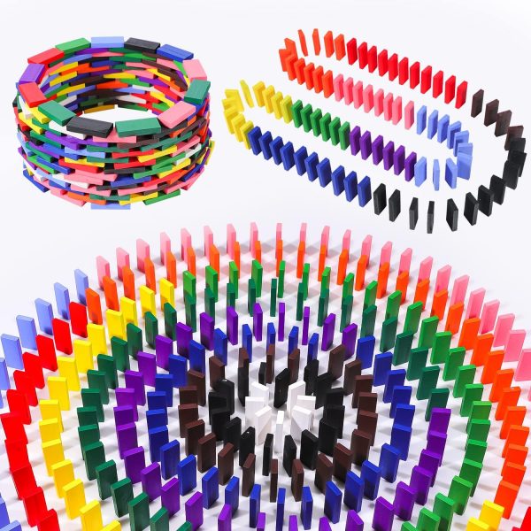 360-Piece Wooden Dominoes Set - Kids' Domino Racing Game with Colorful Tiles