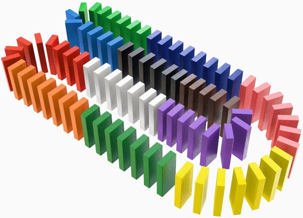 120pcs Bulk Dominoes, Wooden Domino Blocks, for Kids Birthday Kids Racing Toy Game, Building and Stacking Toys. - Image 2